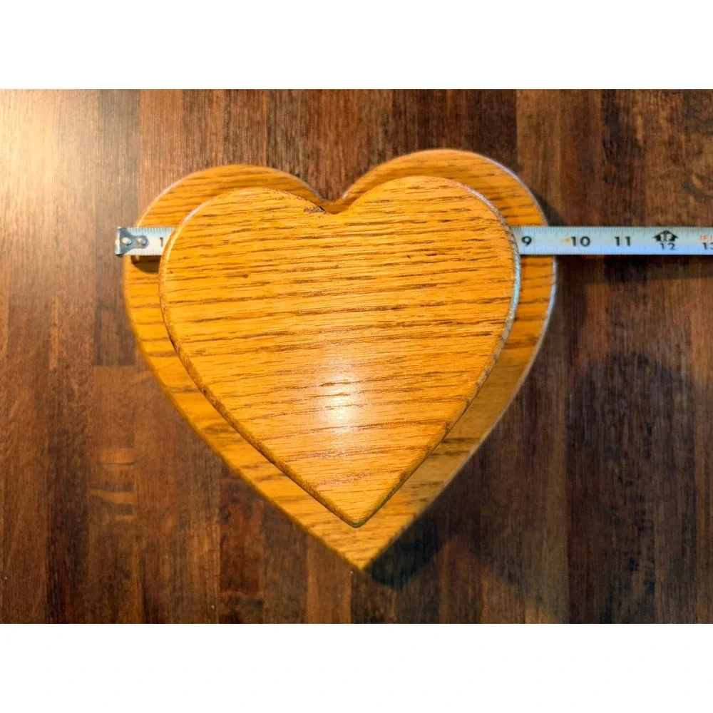 Vintage Handmade Heart Shaped Wall Shelf Quilt Holder Rustic Wood